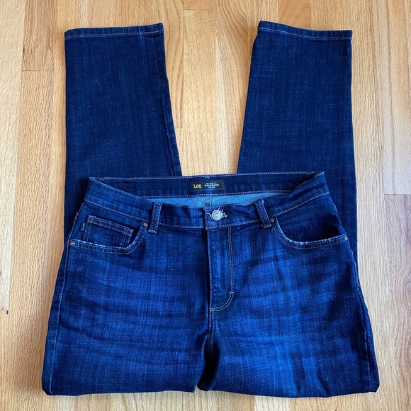 Lee Denim - Lee Womens Jeans Straight Leg Relaxed Fit Girlfriend Mid Rise 12 Medium